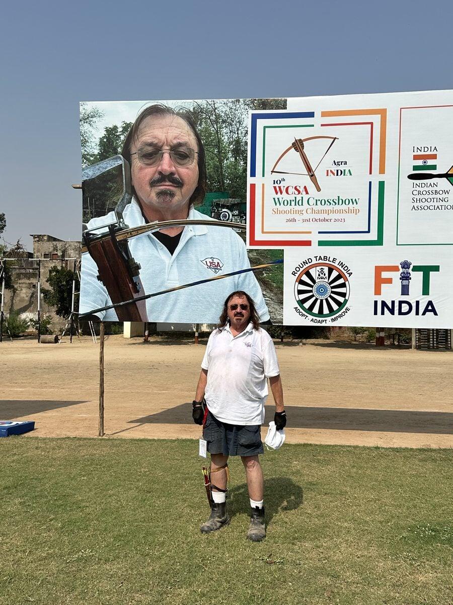 Dennis Greenaway at the 10th WCSA World Crossbow Championship, Agra India
