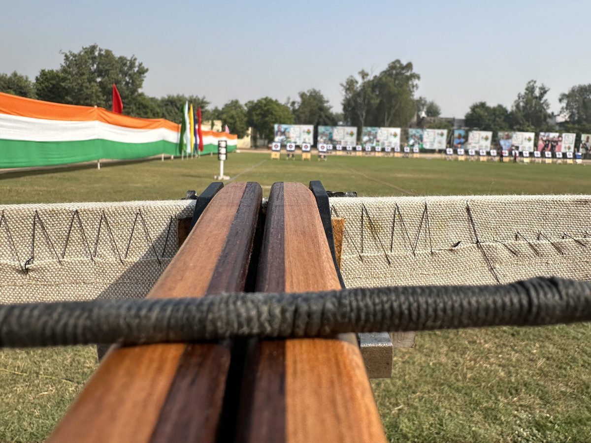 View down the Burgh Bows crossbow rail at the World Championship range