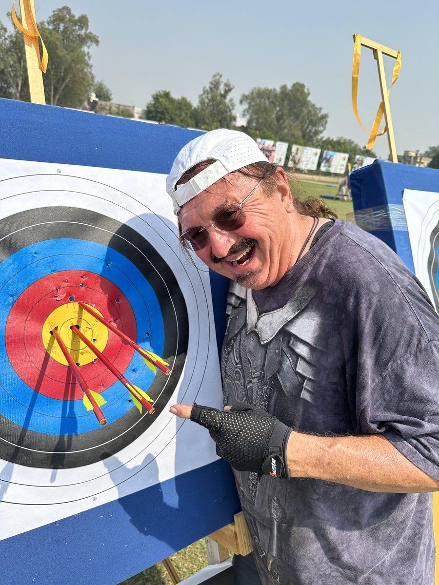 Dennis Greenaway with a tight bullseye grouping